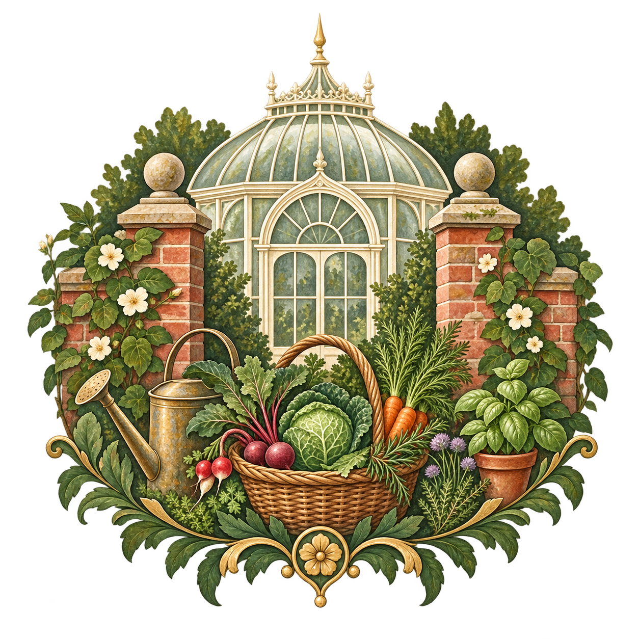 Illustration for the Victorian gardens era